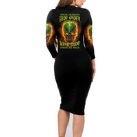 Your Demons Hide Under Your Bed Family Matching Long Sleeve Bodycon Dress and Hawaiian Shirt - Wonder Print Shop