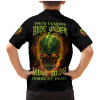 Your Demons Hide Under Your Bed Family Matching Mermaid Dress and Hawaiian Shirt - Wonder Print Shop