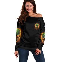 Your Demons Hide Under Your Bed Off Shoulder Sweater - Wonder Print Shop
