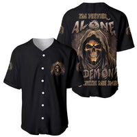 I'm Never Alone Skull Reaper Baseball Jersey - Wonder Print Shop