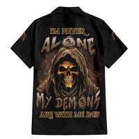 I'm Never Alone Skull Reaper Family Matching Mermaid Dress and Hawaiian Shirt - Wonder Print Shop