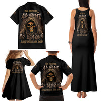 I'm Never Alone Skull Reaper Family Matching Tank Maxi Dress and Hawaiian Shirt - Wonder Print Shop