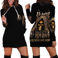 I'm Never Alone Skull Reaper Hoodie Dress - Wonder Print Shop
