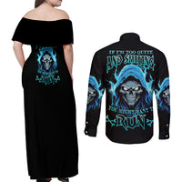 If I'm Too Quiet And Smiling Couples Matching Off Shoulder Maxi Dress and Long Sleeve Button Shirt - Wonder Print Shop