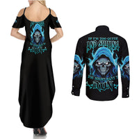 If I'm Too Quiet And Smiling Couples Matching Summer Maxi Dress and Long Sleeve Button Shirt - Wonder Print Shop