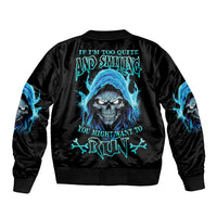 If I'm Too Quiet And Smiling Sleeve Zip Bomber Jacket - Wonder Print Shop