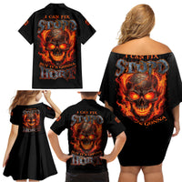 I Can Fix Stupid But It's Gonna Hurt Family Matching Off Shoulder Short Dress and Hawaiian Shirt - Wonder Print Shop