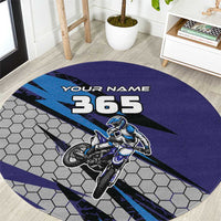 Custom Extreme Motocross Racing Round Carpet with Rider Graphic - Wonder Print Shop