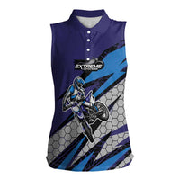 Custom Extreme Motocross Racing Women Sleeveless Polo Shirt with Rider Graphic - Wonder Print Shop