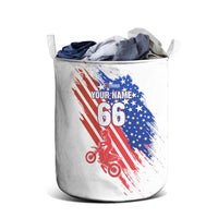 Custom Patriotic Motocross Laundry Basket with American Flag - Wonder Print Shop