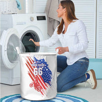 Custom Patriotic Motocross Laundry Basket with American Flag - Wonder Print Shop