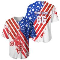 Custom Patriotic Motocross Baseball Jersey with American Flag - Wonder Print Shop