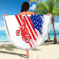 Custom Patriotic Motocross Beach Blanket with American Flag - Wonder Print Shop