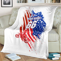 Custom Patriotic Motocross Blanket with American Flag - Wonder Print Shop