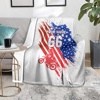 Custom Patriotic Motocross Blanket with American Flag - Wonder Print Shop