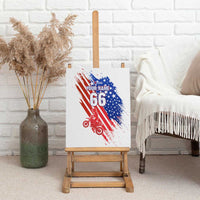 Custom Patriotic Motocross Canvas Wall Art with American Flag - Wonder Print Shop