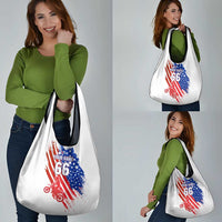 Custom Patriotic Motocross Grocery Bag with American Flag - Wonder Print Shop