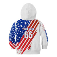 Custom Patriotic Motocross Kid Hoodie with American Flag - Wonder Print Shop