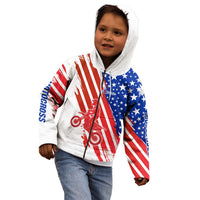 Custom Patriotic Motocross Kid Hoodie with American Flag - Wonder Print Shop