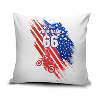 Custom Patriotic Motocross Pillow Cover with American Flag - Wonder Print Shop