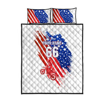Custom Patriotic Motocross Quilt Bed Set with American Flag - Wonder Print Shop