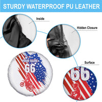 Custom Patriotic Motocross Spare Tire Cover with American Flag - Wonder Print Shop