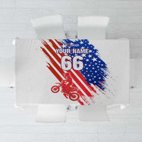 Custom Patriotic Motocross Tablecloth with American Flag - Wonder Print Shop