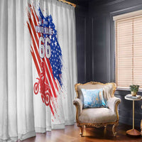Custom Patriotic Motocross Window Curtain with American Flag - Wonder Print Shop