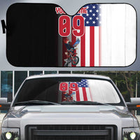 Custom Patriotic Eagle Motocross Auto Sun Shade with American Flag and Rider Design - Wonder Print Shop