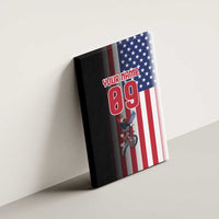 Custom Patriotic Eagle Motocross Canvas Wall Art with American Flag and Rider Design - Wonder Print Shop