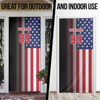 Custom Patriotic Eagle Motocross Door Cover with American Flag and Rider Design - Wonder Print Shop