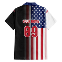 Custom Patriotic Eagle Motocross Family Matching Off The Shoulder Long Sleeve Dress and Hawaiian Shirt with American Flag and Rider Design - Wonder Print Shop