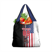 Custom Patriotic Eagle Motocross Grocery Bag with American Flag and Rider Design - Wonder Print Shop