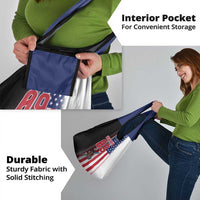 Custom Patriotic Eagle Motocross Grocery Bag with American Flag and Rider Design - Wonder Print Shop
