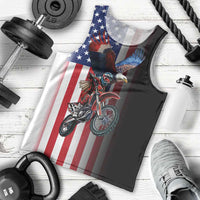 Custom Patriotic Eagle Motocross Men Tank Top with American Flag and Rider Design - Wonder Print Shop