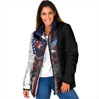 Custom Patriotic Eagle Motocross Padded Jacket with American Flag and Rider Design - Wonder Print Shop