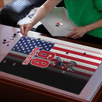Custom Patriotic Eagle Motocross Puzzle with American Flag and Rider Design - Wonder Print Shop