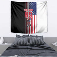 Custom Patriotic Eagle Motocross Tapestry with American Flag and Rider Design - Wonder Print Shop