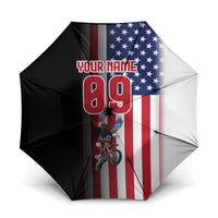 Custom Patriotic Eagle Motocross Umbrella with American Flag and Rider Design - Wonder Print Shop