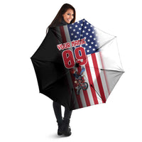 Custom Patriotic Eagle Motocross Umbrella with American Flag and Rider Design - Wonder Print Shop
