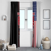 Custom Patriotic Eagle Motocross Window Curtain with American Flag and Rider Design - Wonder Print Shop
