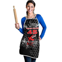 Custom Motocross Dirt Bike Apron with Red Rider and Honeycomb Grunge Design - Wonder Print Shop