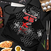 Custom Motocross Dirt Bike Apron with Red Rider and Honeycomb Grunge Design - Wonder Print Shop
