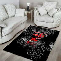 Custom Motocross Dirt Bike Area Rug with Red Rider and Honeycomb Grunge Design - Wonder Print Shop