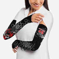 Custom Motocross Dirt Bike Arm Sleeves with Red Rider and Honeycomb Grunge Design - Wonder Print Shop