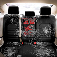 Custom Motocross Dirt Bike Back Car Seat Cover with Red Rider and Honeycomb Grunge Design - Wonder Print Shop