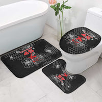 Custom Motocross Dirt Bike Bathroom Set with Red Rider and Honeycomb Grunge Design - Wonder Print Shop