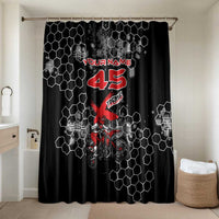 Custom Motocross Dirt Bike Bathroom Set with Red Rider and Honeycomb Grunge Design - Wonder Print Shop