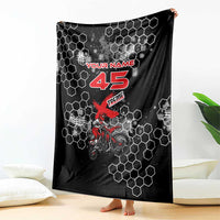 Custom Motocross Dirt Bike Blanket with Red Rider and Honeycomb Grunge Design - Wonder Print Shop