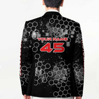 Custom Motocross Dirt Bike Blazer with Red Rider and Honeycomb Grunge Design - Wonder Print Shop